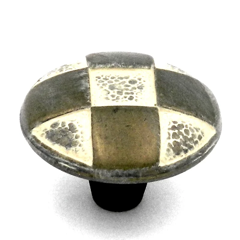 Hickory Hardware Harlequin 1 1/4" Blonde Antique Round Checked Cabinet Knob P2511-BOA
