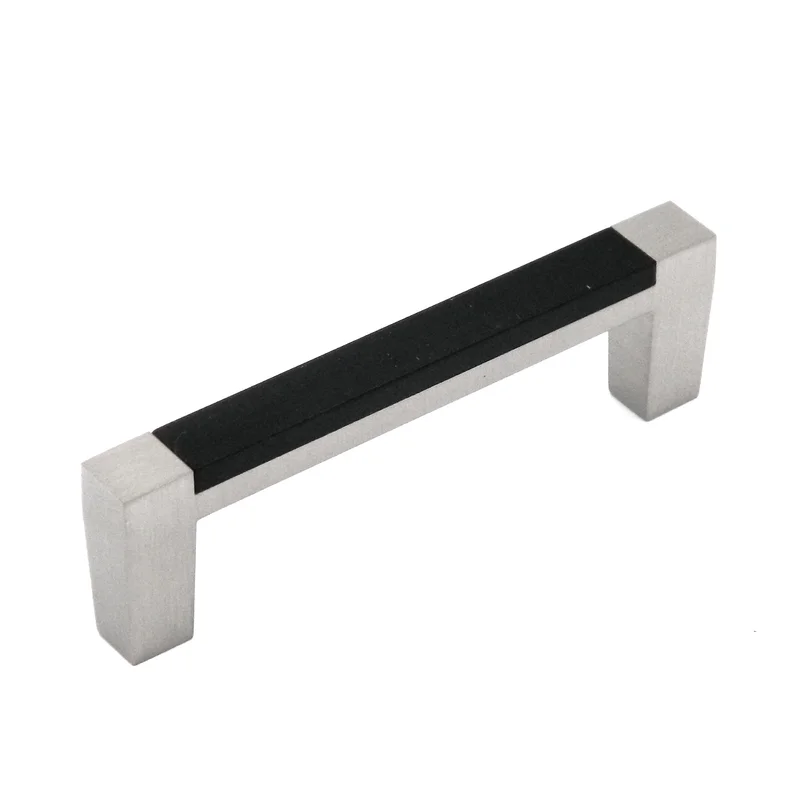 Hickory Hardware Loft Black and Satin Nickel Cabinet 3"cc Handle Pull P3441-SNB