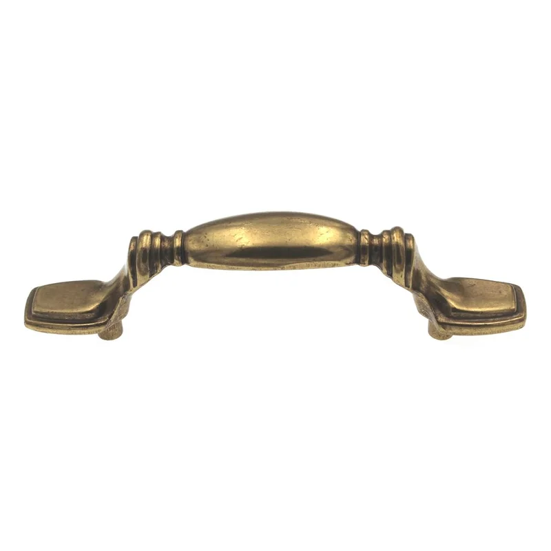 Hickory Hardware Manor House Lancaster Hand Polished Brass Cabinet 3"cc Handle Pull P362-LP