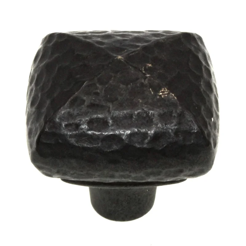 Hickory Hardware Mountain Lodge Black Iron 1 1/4" Hammered Cabinet Knob P3062-BI