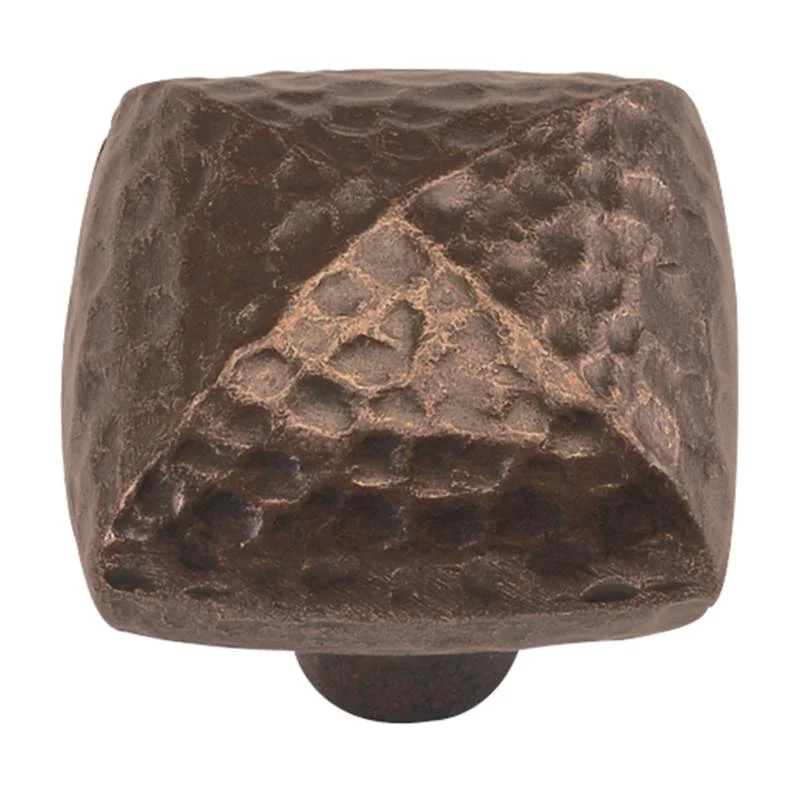 Hickory Hardware Mountain Lodge Dark Antique Copper Square Pyramid 1 1/4" Cabinet Knob P3062-DAC