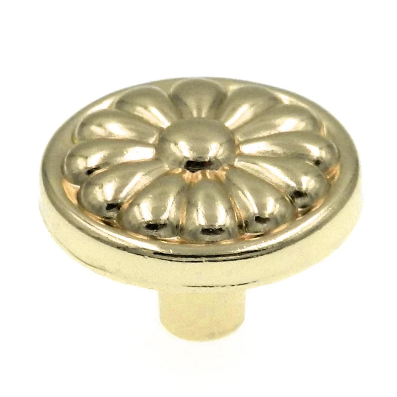Hickory Hardware Newport Polished Brass 1 1/4" Floral Cabinet Knob P531-PB