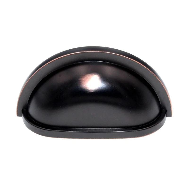 Hickory Hardware Oil Rubbed Bronze Highlighted 3"cc Drawer Cup Pull P3055-OBH