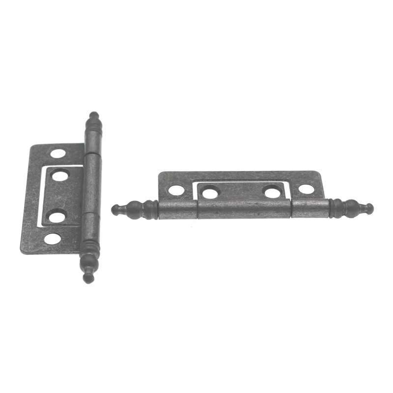 Hickory Hardware Self Mortise 2" Minaret Cabinet Hinges Silver Medallion P8294-SM