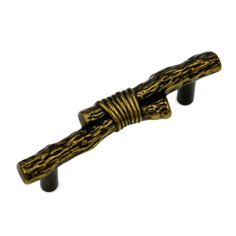 Hickory Hardware Southwest Lodge Lancaster Polished 3"cc Wood Log Cabinet Pull P382-LPH
