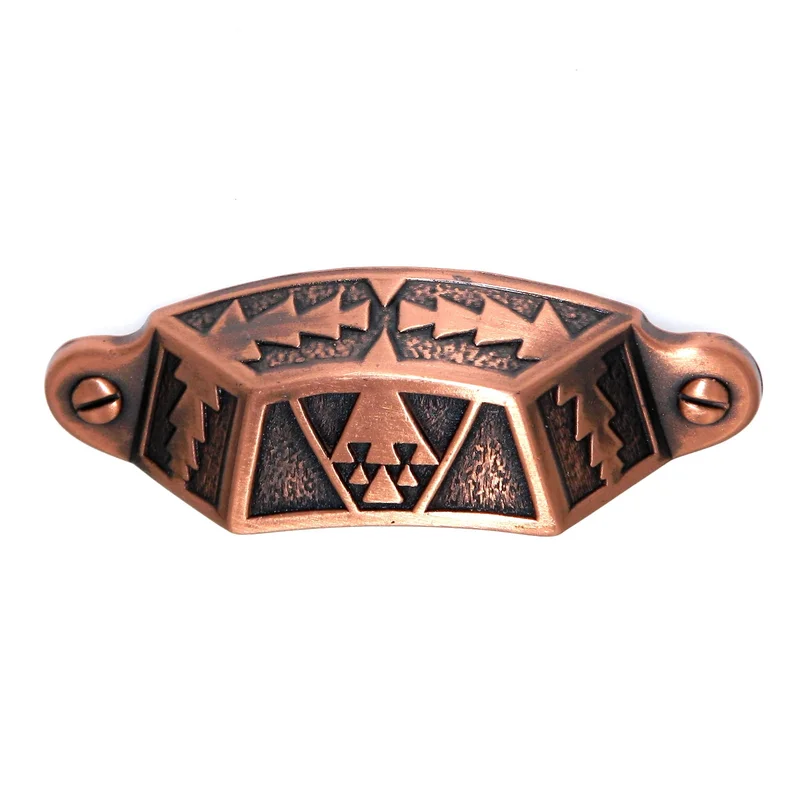 Hickory Hardware Southwest Lodge P388-AC Antique Copper 3" cc Drawer Cup Pull