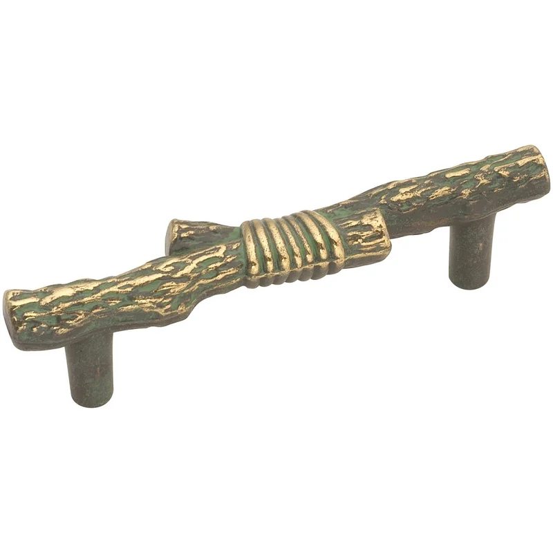 Hickory Hardware Southwest Lodge Verde Antique Wood Log Cabinet 3"cc Handle Pull P382-VA