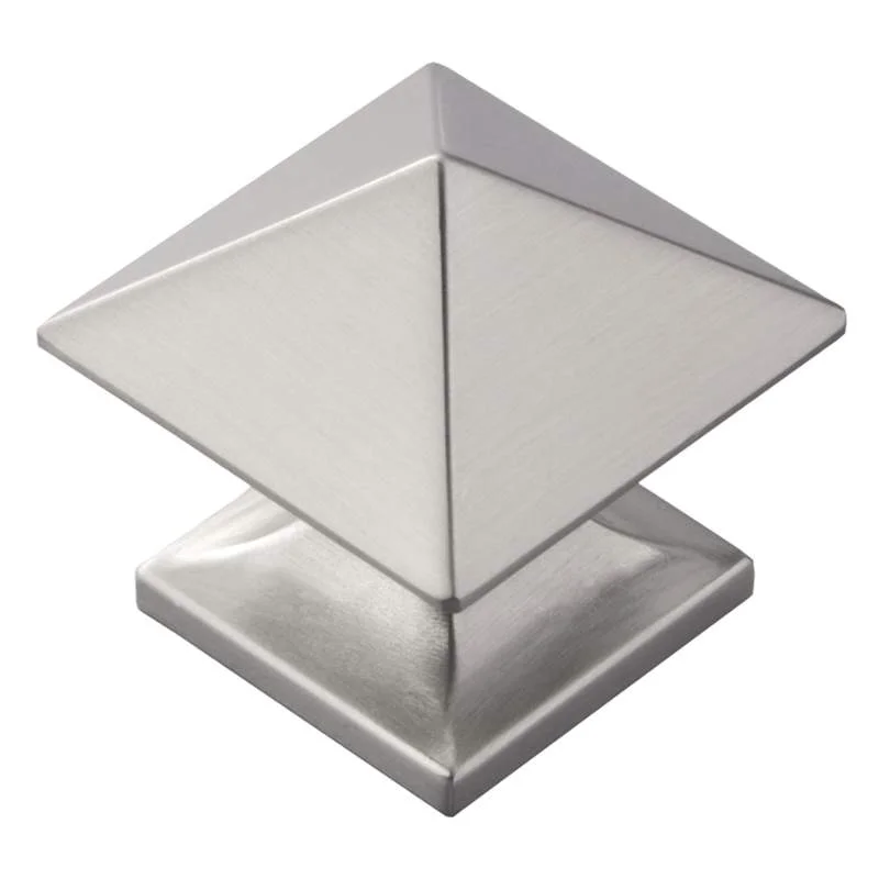 Hickory Hardware Studio 1 1/4" Square Pyramid Knob Satin Nickel P3015-SN