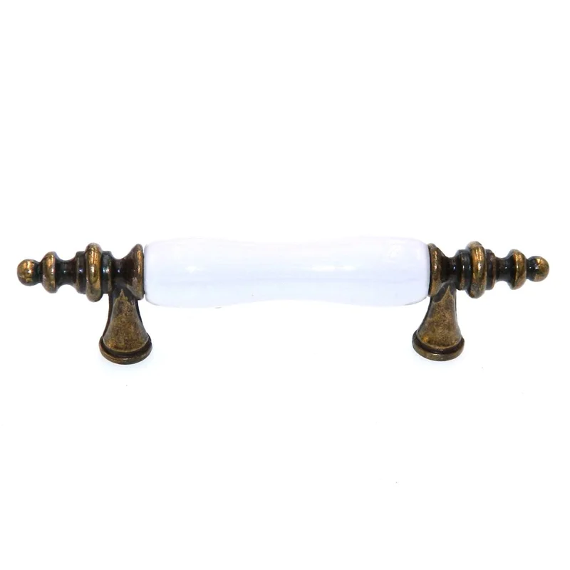 Hickory Hardware Tranquility Bronze, White Center 3"cc Handle Bar Pull P703-VBZ