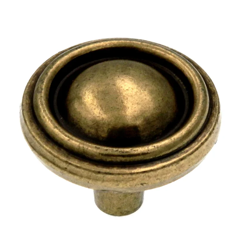 Hickory Hardware Tranquility Lancaster Hand Polished Brass Round Disc 1 1/4" Cabinet Knob P411-LP