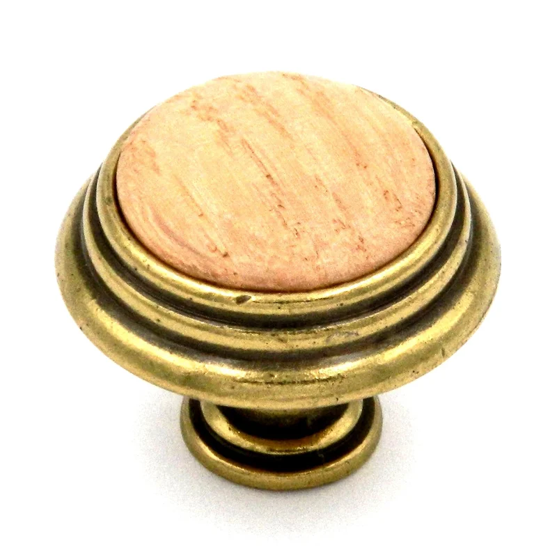 Hickory Hardware Woodgrain Lancaster Polished, Oak Wood Center 1 1/4" Cabinet Knob P415-OAK