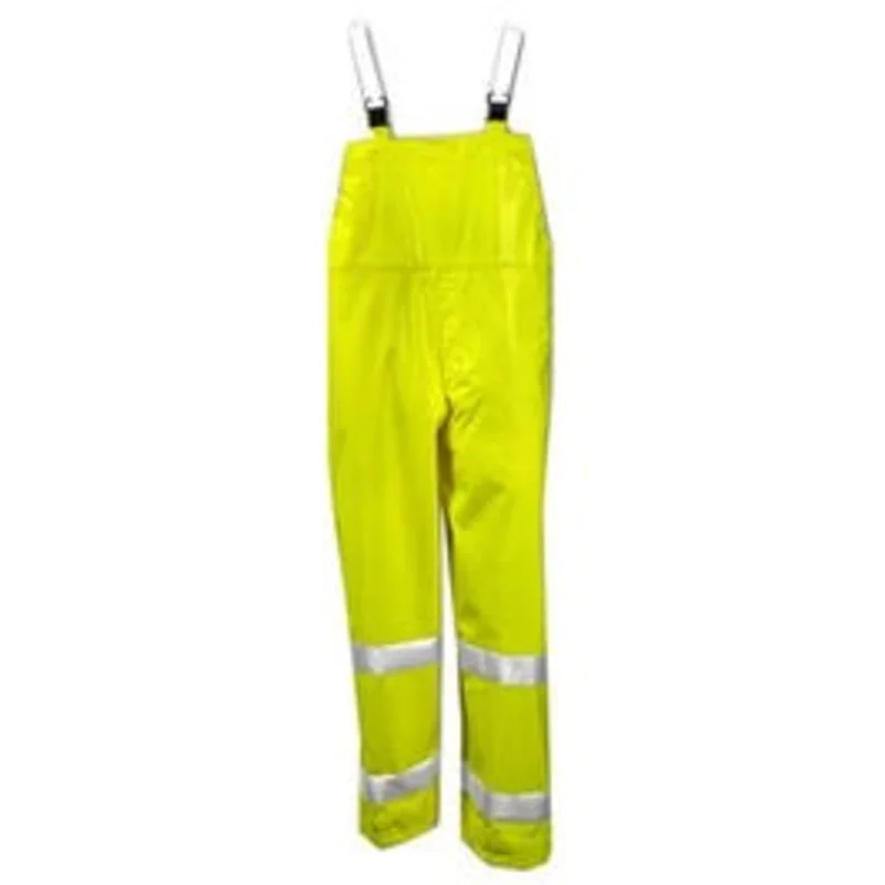 High-Visibility Overalls, Lime Yellow PVC On Polyester, Large