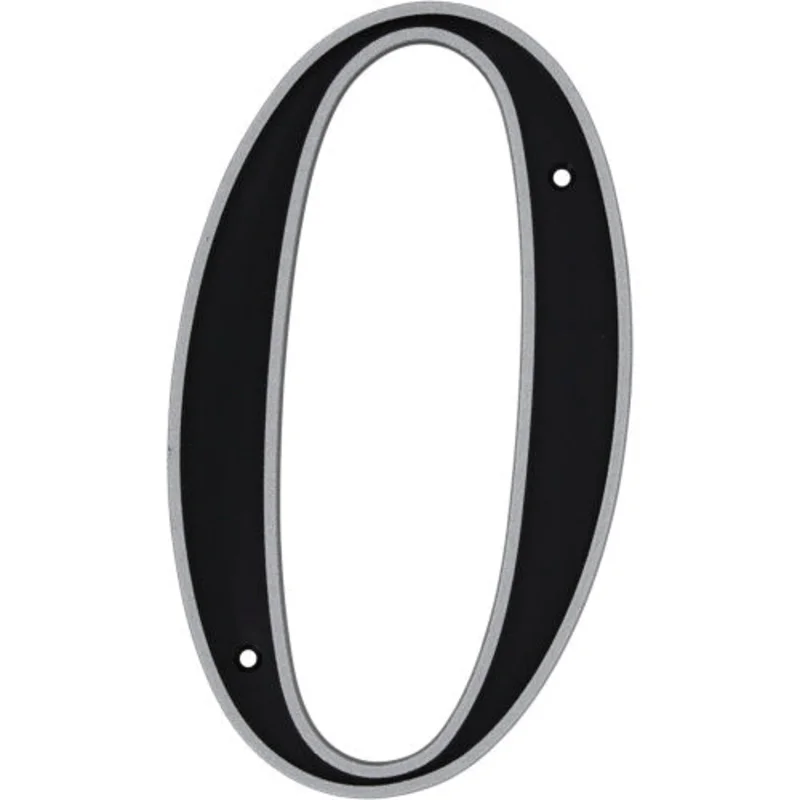 Hillman Black & Silver Reflective Plastic House Number 0