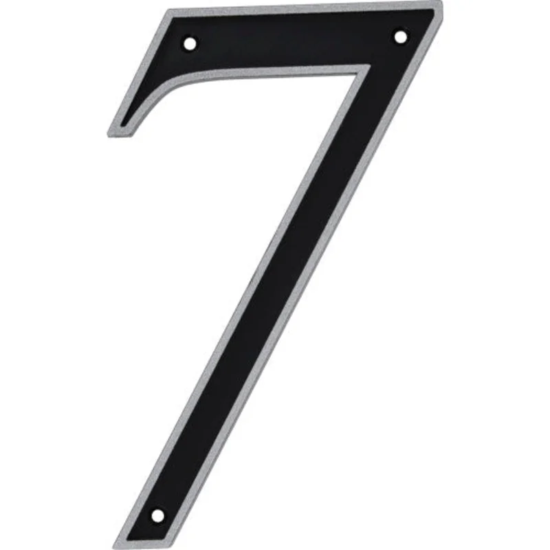 Hillman Black & Silver Reflective Plastic House Number 7