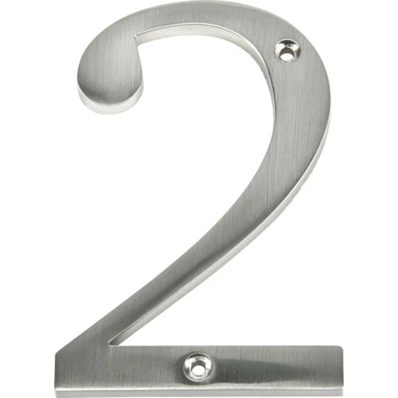 Hillman Distinctions Flush Mount House Number 2 Nickel