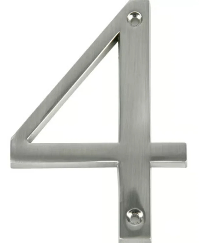 Hillman Distinctions Flush Mount House Number 4 Nickel (4")