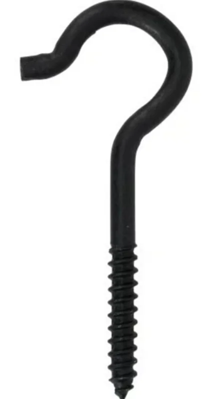 Hillman Durasteel Ceiling Hook Black Flagged (0.192" x 3-3/8") 35lb