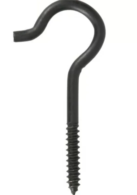 Hillman Durasteel Screw Hook Black Flagged (1/4" x 4-1/2") 60lb