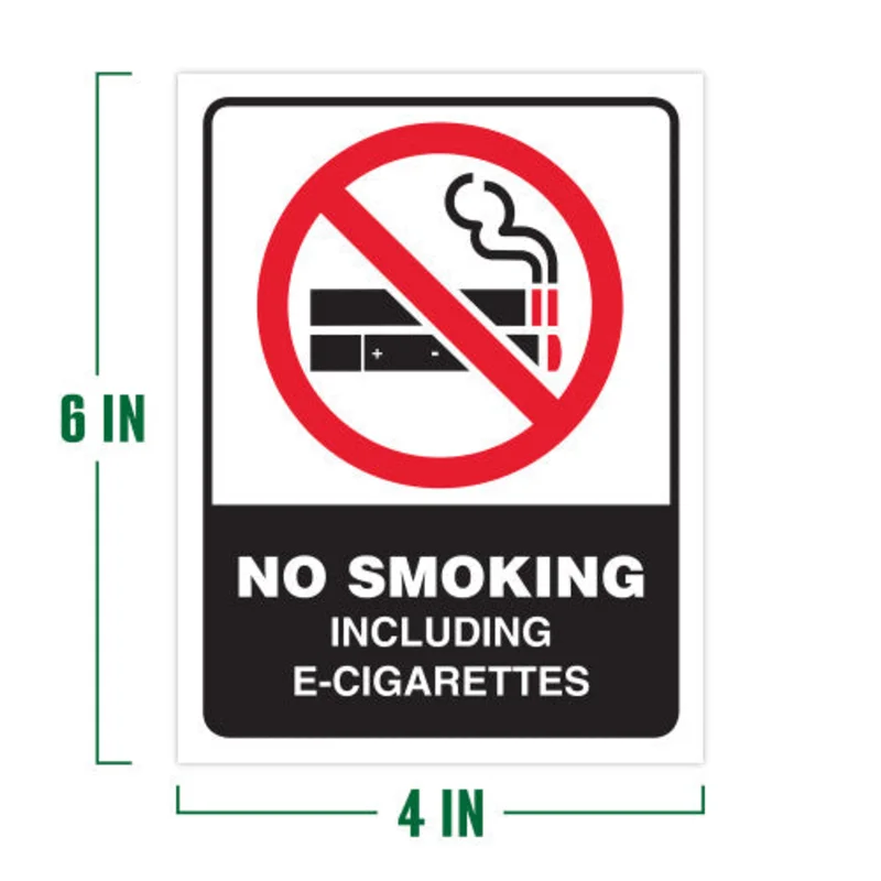 Hillman No Smoking or E-Cigs Sign with Symbol