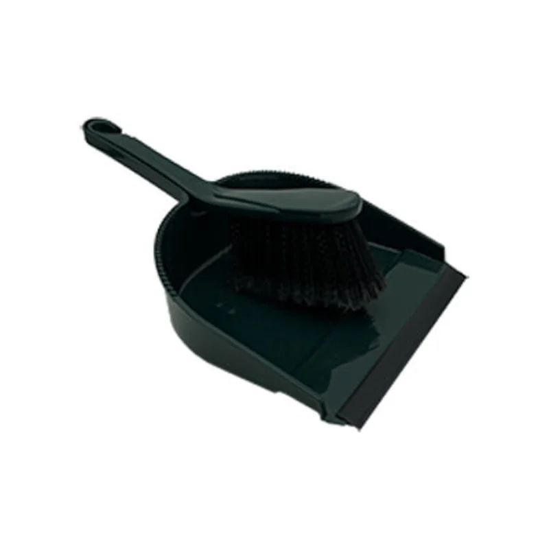 Homepointe Brush + Dust Pan Set Black/Green