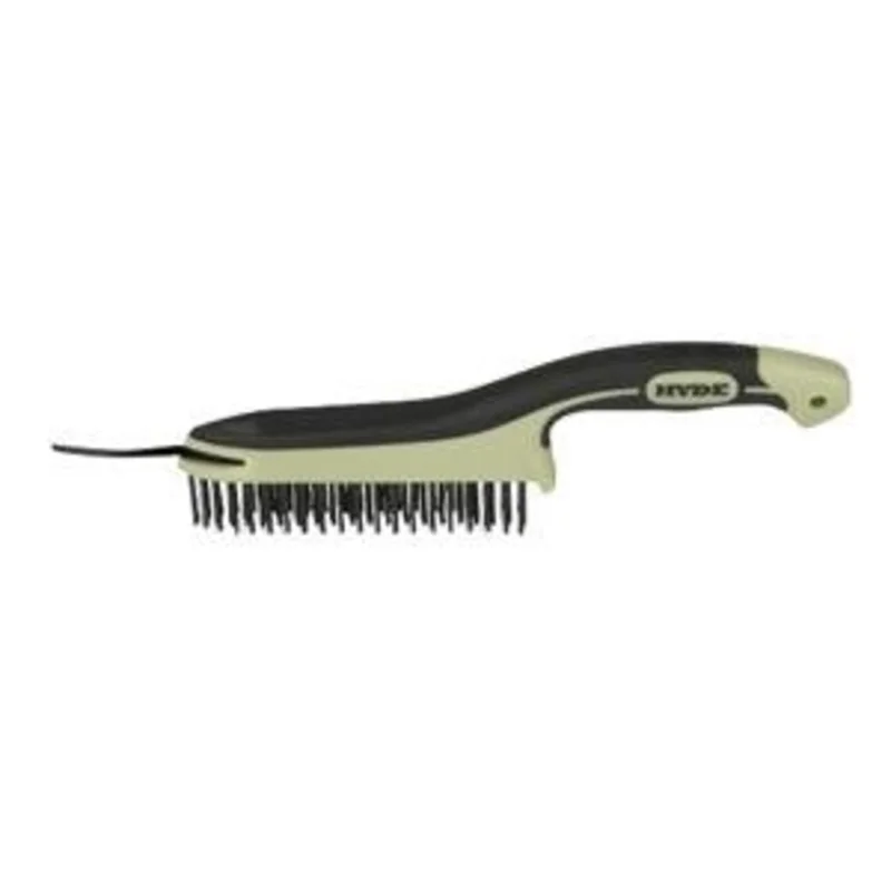 Hyde MAXXGRIP PRO High-Carbon Steel Wire Brush with Scraper, 9-1/4