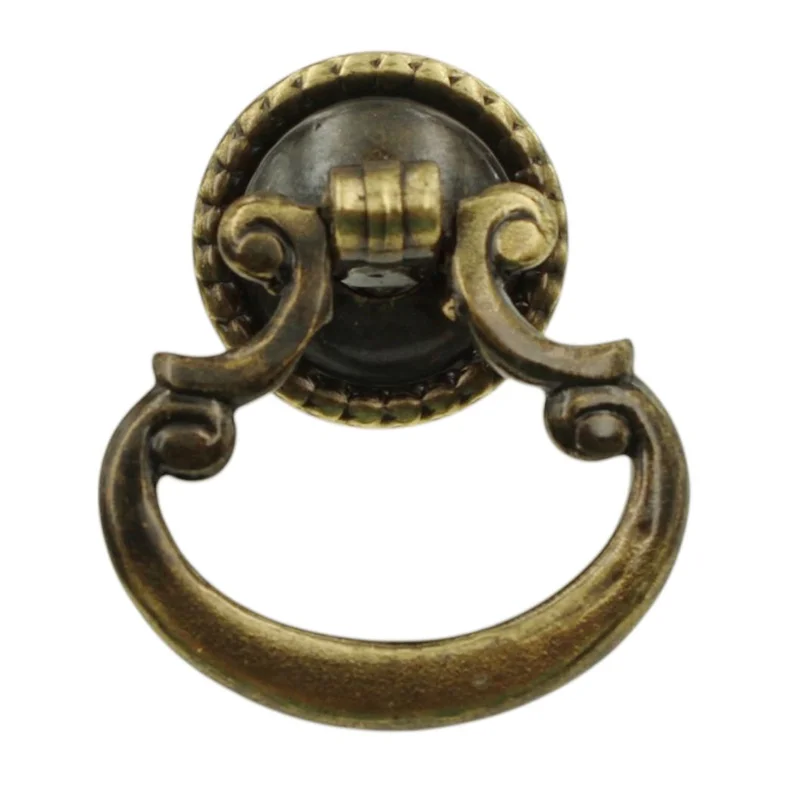 JayBee Antique Brass 1 3/4" Ring Pull Cabinet Knob 886-AB