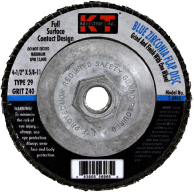 K-T Industries 4.5" X 5/8-11" X 40g T29 Bz Flap Disc