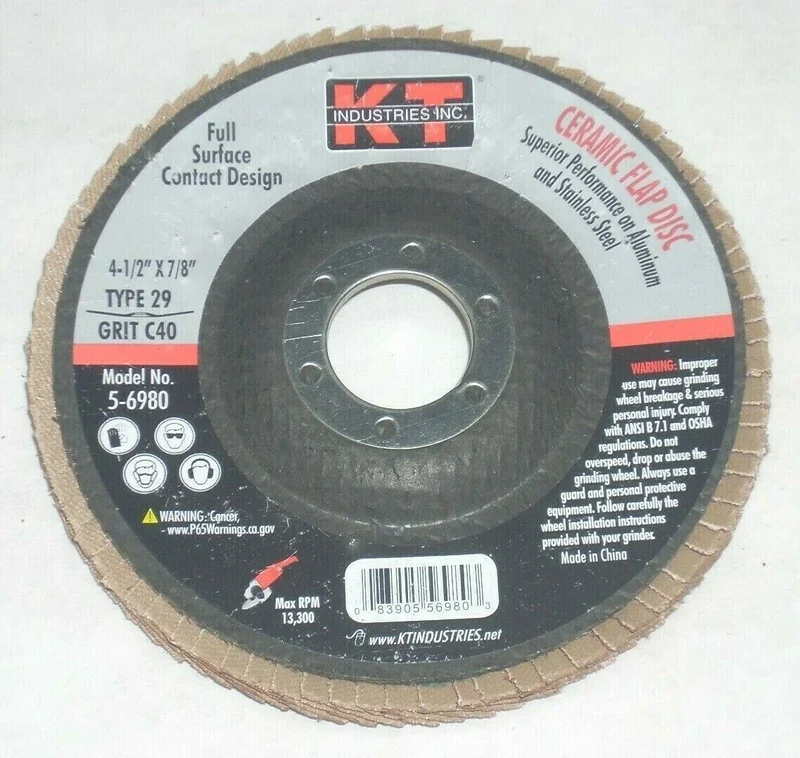 K-T Industries 4.5" X 7/8" X 40g T27 Bz Flap Disc