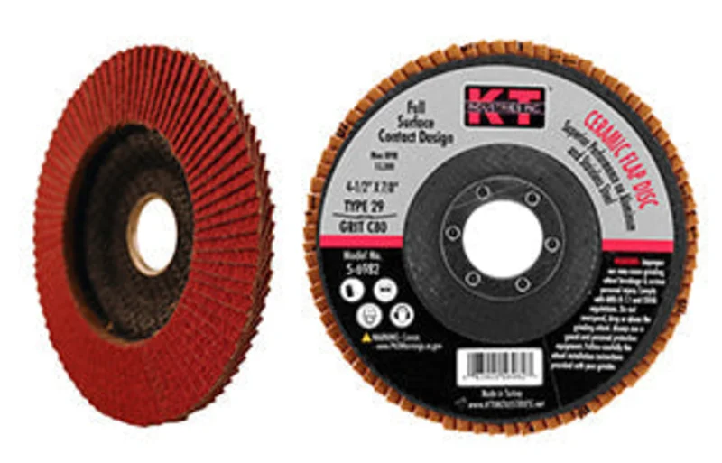 K-T Industries 4.5" X 7/8" X 80g T29 Ceramic Flap Disc