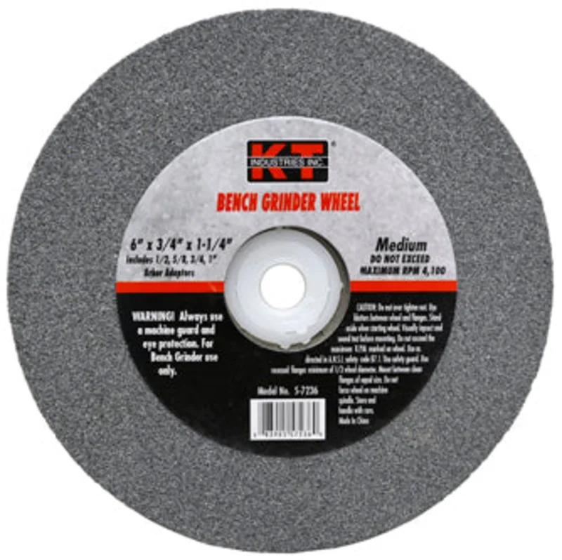 K-T Industries 6" X 3/4" Bench Grinder Wheel Medium