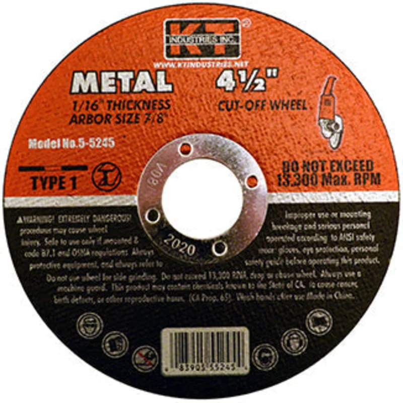 K-T Industries Cutting Wheel 4-1/2" X 1/16" X 7/8"