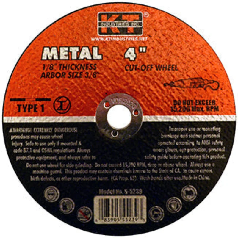 K-T Industries Cutting Wheel 4" X 1/8" X 3/8"