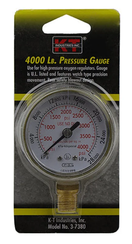 K-T Industries Pressure Gauge Oxygen 4000 LB 1/4"