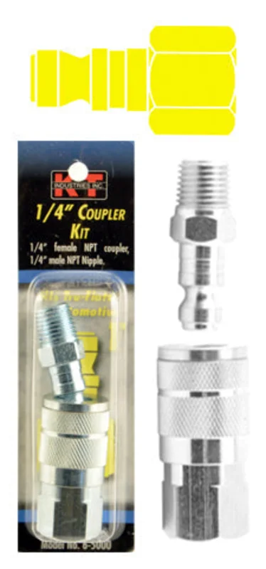K-T Industries Tru-Flate 2 Pc 1/4'' Coupler/Nipple Set