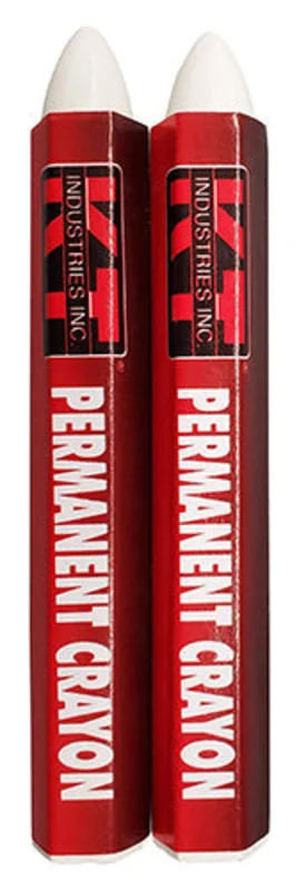 K-T Industries White Permanent Crayon 2 Pk White