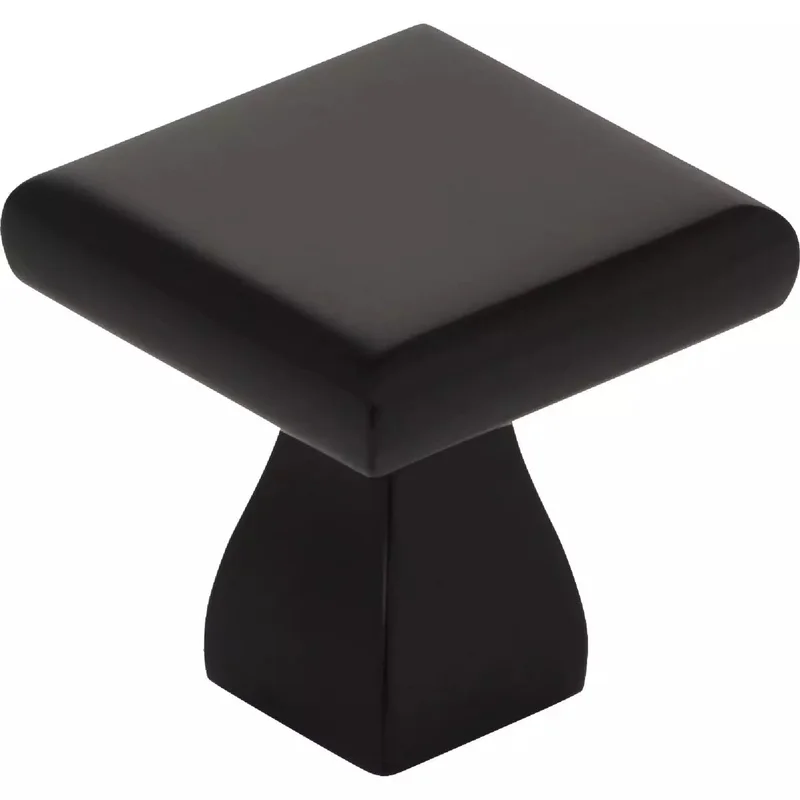 Kasaware 1 In. Diameter Matte Black Flared Foot Square Knob Matte Black