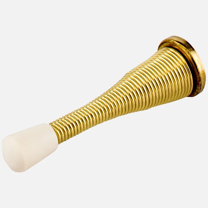 Kasaware Broad Base Spring Door Stop, 2-pack Polished Brass Finish Polished Brass Finish