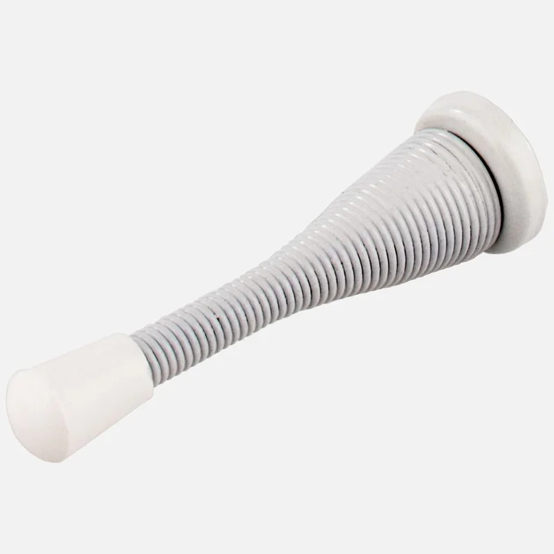Kasaware Broad Base Spring Door Stop, 2-pack White Finish White Finish