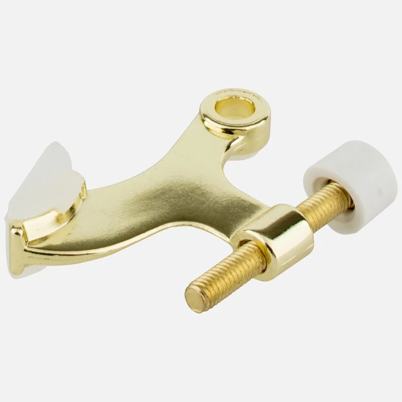 Kasaware Hinge Pin Door Stop with Adjustable Pad, 2-pack Polished Brass Finish Polished Brass Finish