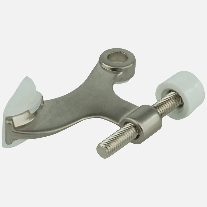 Kasaware Hinge Pin Door Stop with Adjustable Pad, 2-pack Satin Nickel Finish Satin Nickel Finish