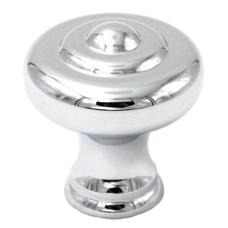 Keeler A203 Polished Chrome 1 1/4" Round Cabinet Knob Pulls Period Brass