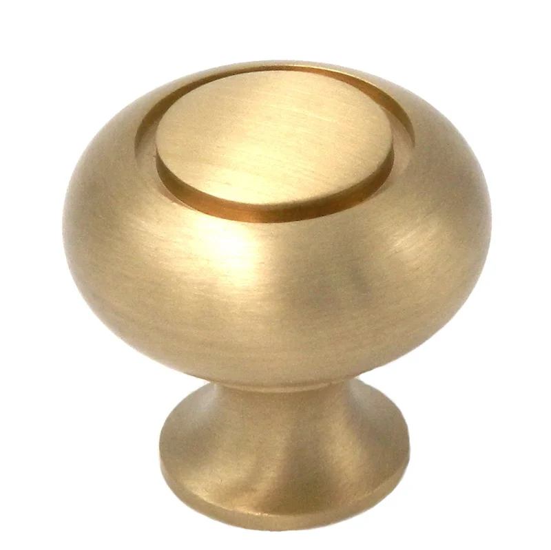 Keeler K19-04 Satin Brushed Brass Solid Brass 1 1/4" Cabinet Knob Pulls