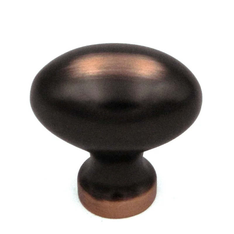 Keeler Prestige Oil-Rubbed Bronze Highlighted Oval Smooth 1 1/4" Solid Brass Cabinet Knob P9175-OBH