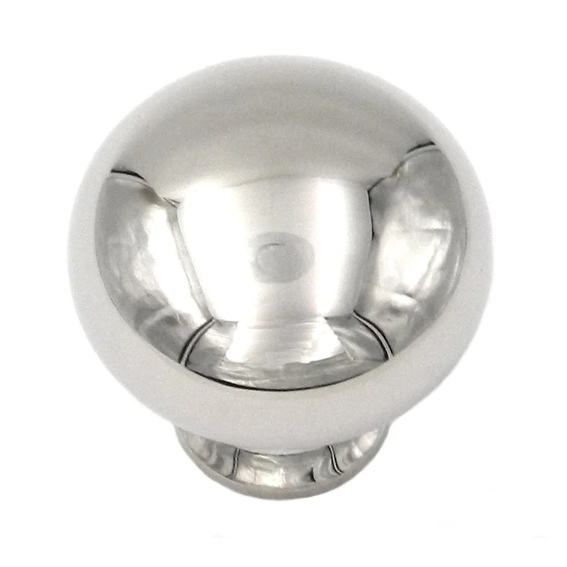Keeler Solid Brass Bright Nickel Round 1 1/8" Solid Brass Cabinet Knob BK12-14