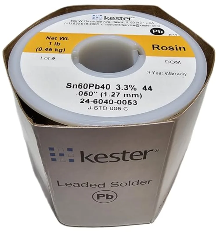 KESTER SOLDER 24-6040-0053 Solder Wire, 60/40 SN/PB, 190C, 1LB, 050 Diameter, Yellow Label