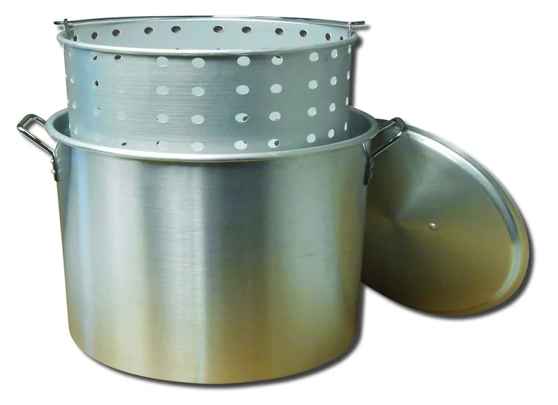 King Kooker Aluminum Boiling Pot with Basket & Lid  Assorted Sizes