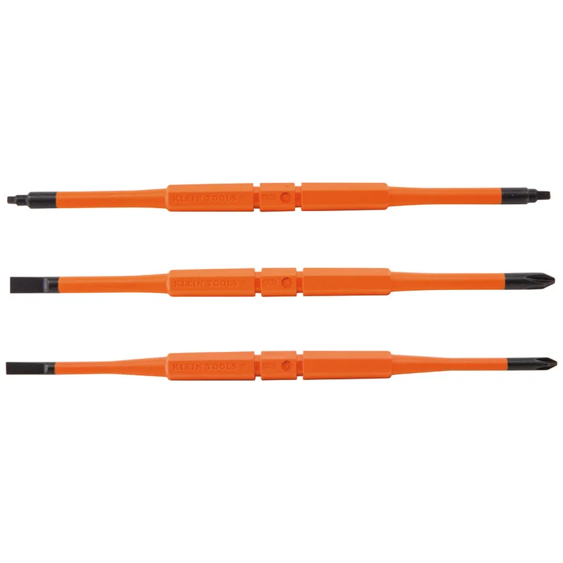 KLEIN 13157 Screwdriver Blades, Insulated Double-End, 3-Pack