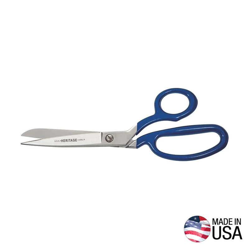 KLEIN 208LR-BLU-P Bent Trimmer w/Large Ring, Blue Coating, 8-Inch