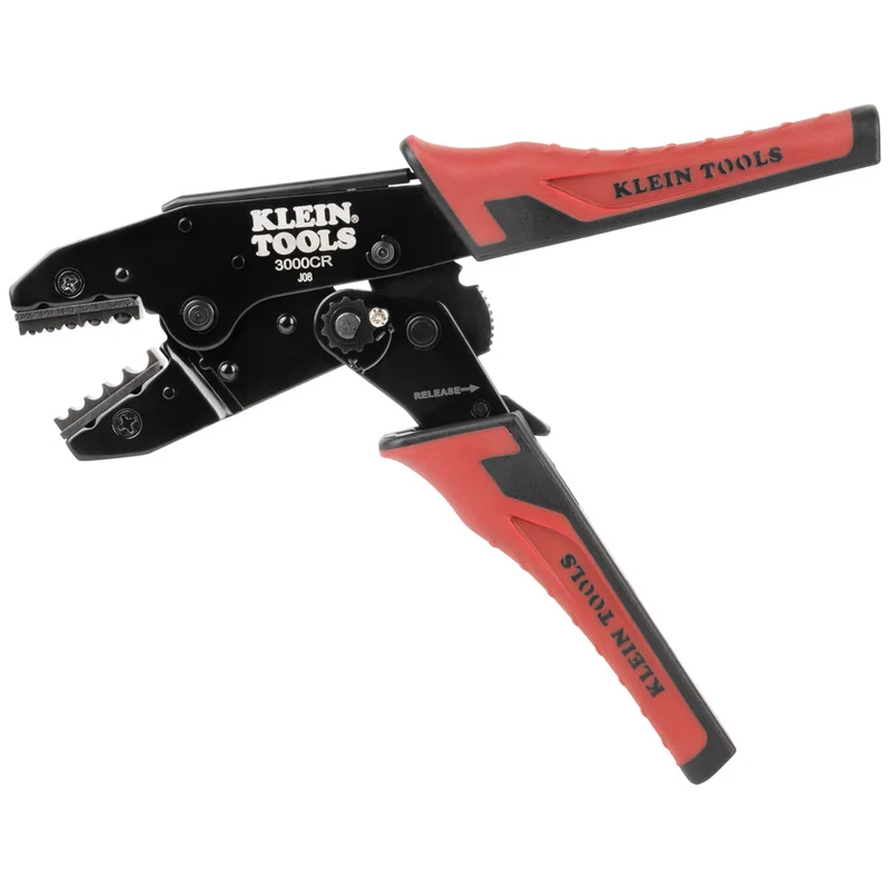 KLEIN 3006CR Ratcheting Non-Insulated Terminal Crimper, 10 to 22 AWG Wire