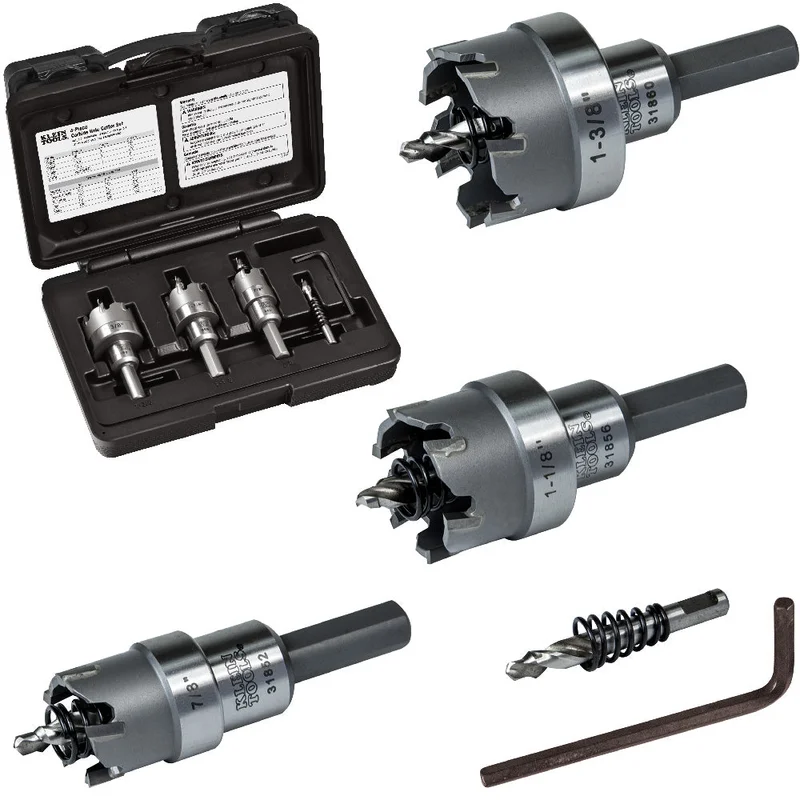 KLEIN 31872 Hole Cutter Kit, Carbide Hole Cutter, 4-Piece
